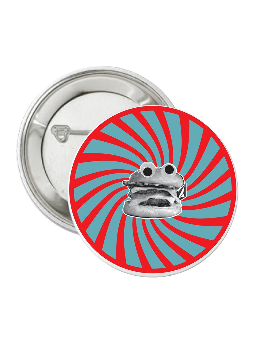 Burger X Volcom Pin - True Red