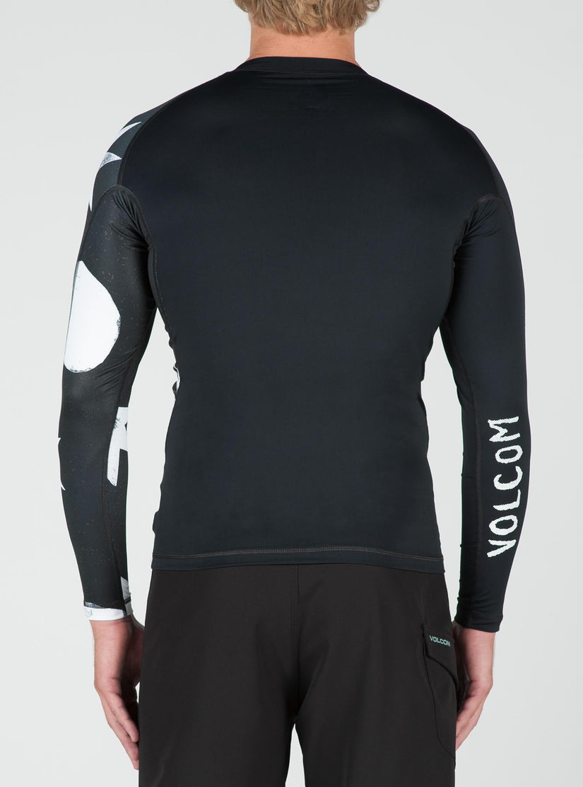 Polka Long Sleeve Rashguard - Black
