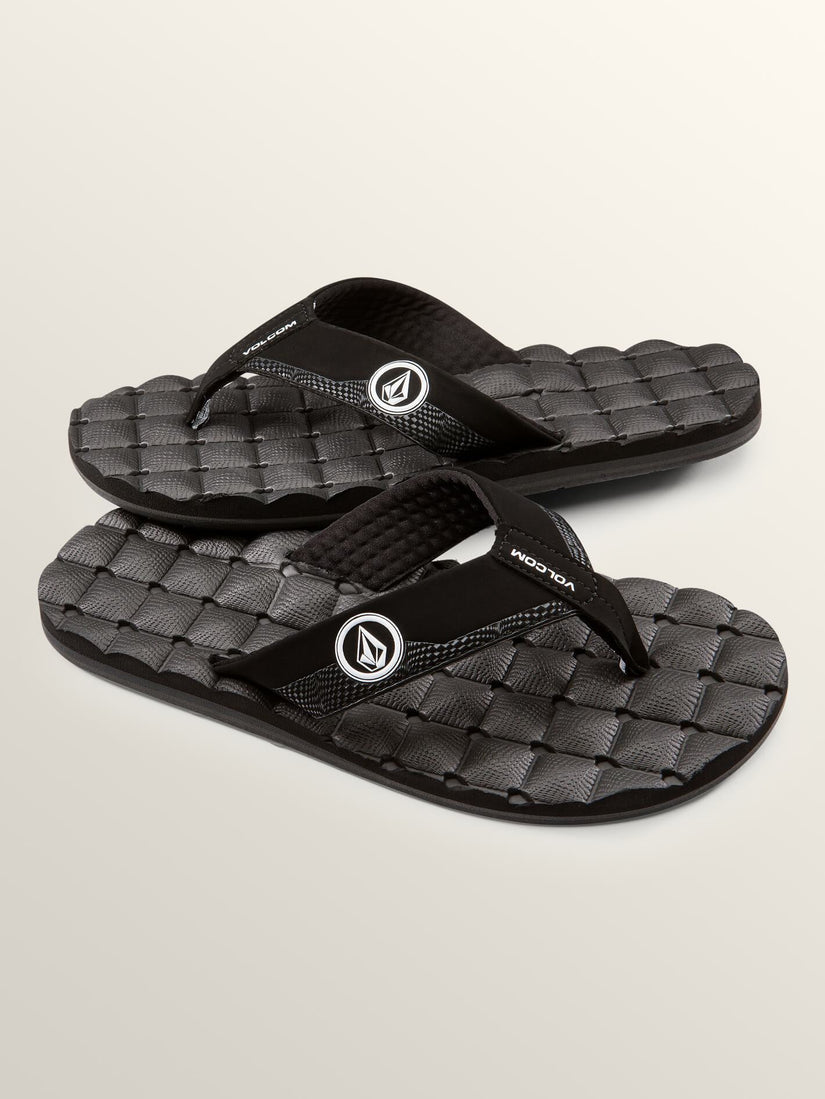 Recliner Sandals - Black White
